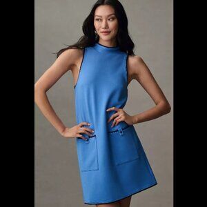 Brand New Maeve Sleeveless Mock-Neck Mini Shirt Dress